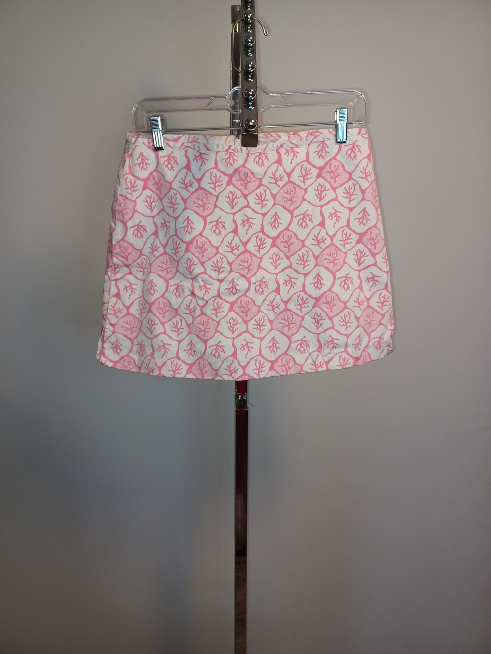Pink Patterned A-Line Mini Skort